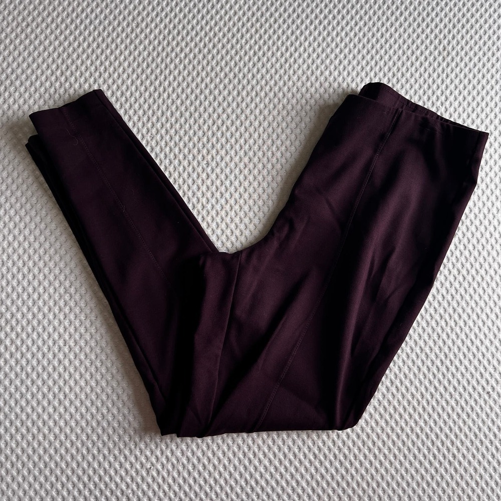 J. Jill Ponte Skinny Pants M Red Merlot Burgundy Leggings J.Jill Women's Pull On - Picture 3 of 6